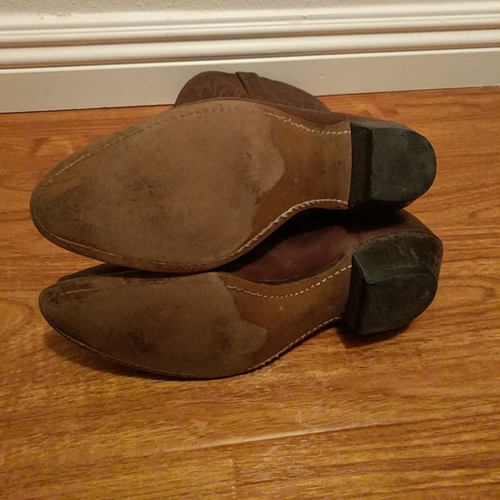 Durango Brown Leather Cowboy Heeled Boots - Picture 2 of 4